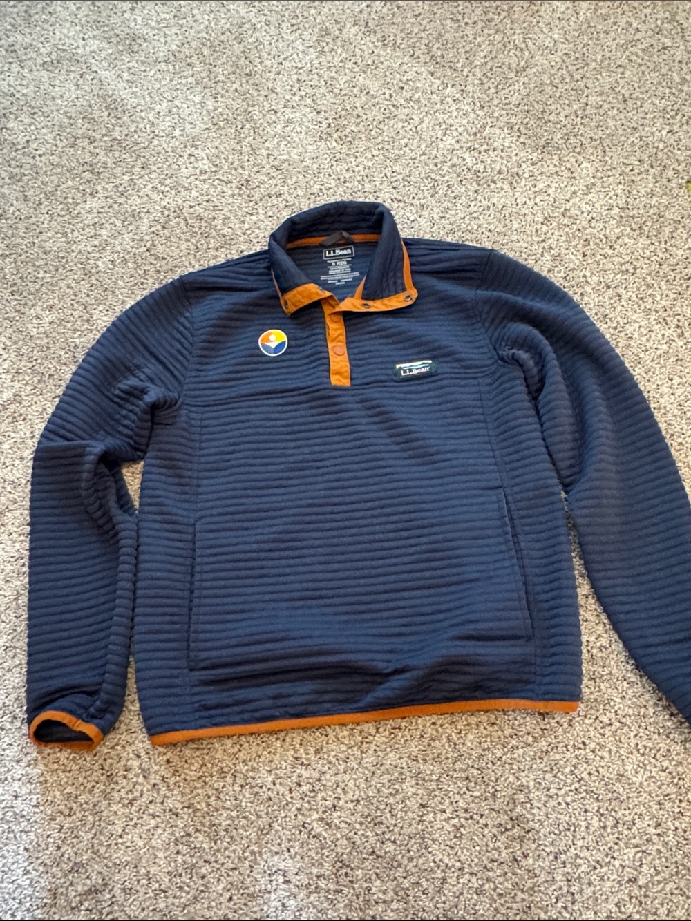 L.L. Bean Slightly Fit Men’s Navy Airlight Knit Pullover size S